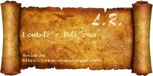 Lombár Rózsa névjegykártya